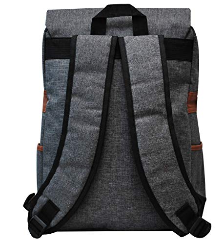 Mochila Casual, Poliester, Feminina, Cinza