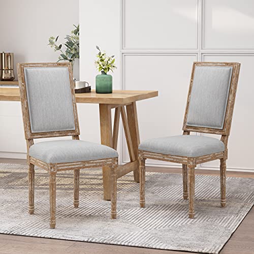 Wekuku Modern Light Grey Dining Room Chair – Set of 4, Sturdy Metal Frame, Padded Seat, Comfortable Stylish for Kitchen, Dining Table, Office – Easy Assembly