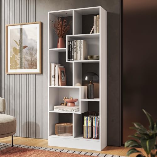 Estante Livreiro com 8 Nichos Branco Qmovi