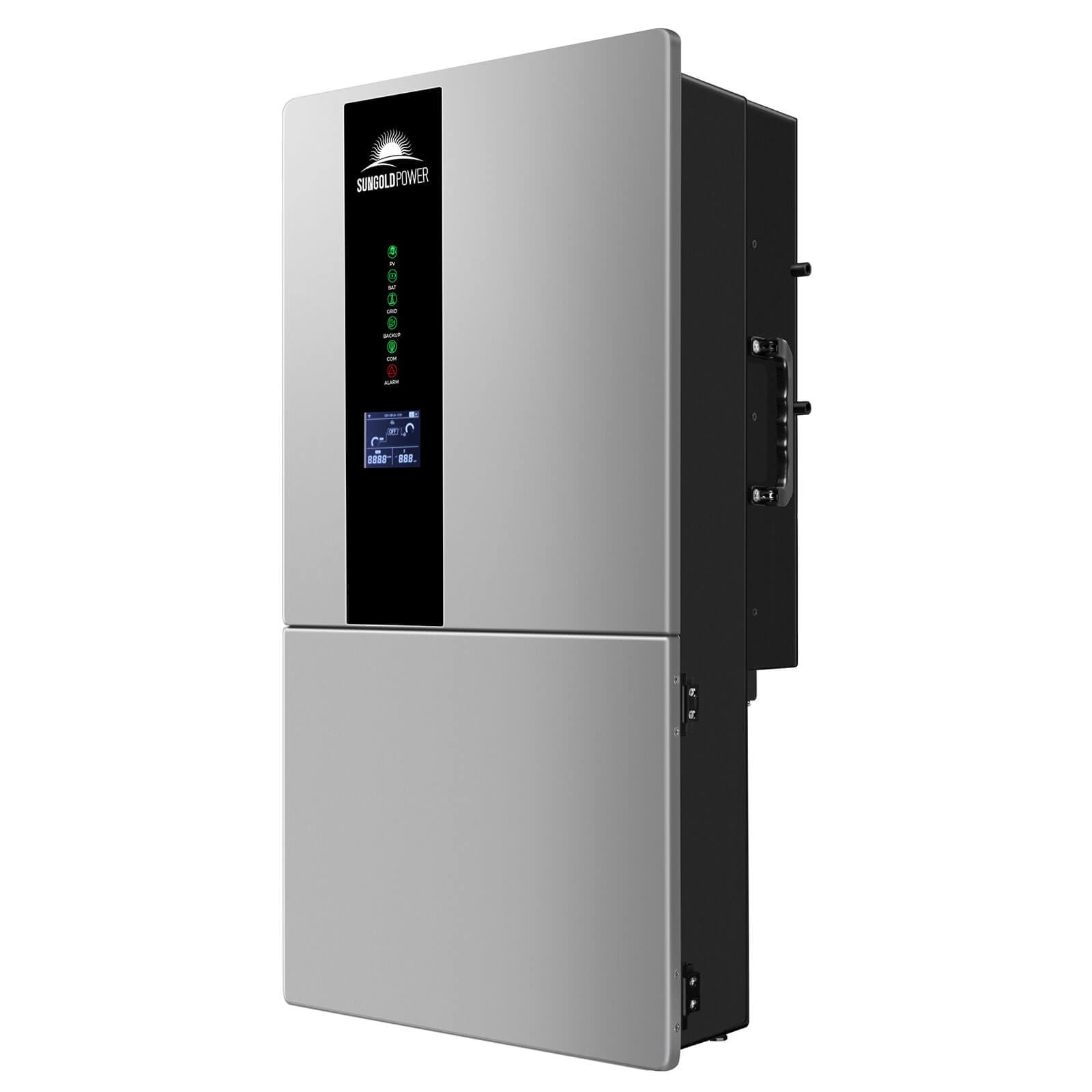 SUNGOLDPOWER 7.6KW 48V Solar Hybrid Inverter,240Vac Split Phase Output Pure Sine Wave,3 MPPTs Inside,Parallel 9 Units,Grid tie Inverter UL1741,Ideal for on/Off Grid(WiFi and BMS COMM)