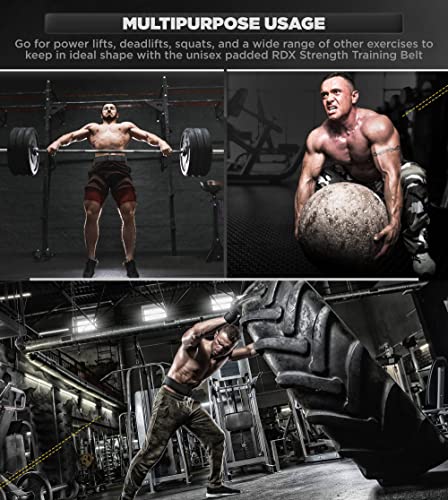 RDX Gewichthebergürtel Leder 4” und 6”, 10 Verstellbar Löcher Trainingsgürtel Schnalle, Powerlifiting Fitness Krafttraining Gürtel Bodybuilding, Gepolstert Gym Weight Lifting Belt, Männer Damen