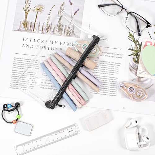 Kunoli Clear Pencil Case for Exams, 10pcs Transparent Pencil Case See Through Pouch with Zipper for School, Office, Travel - Image 5