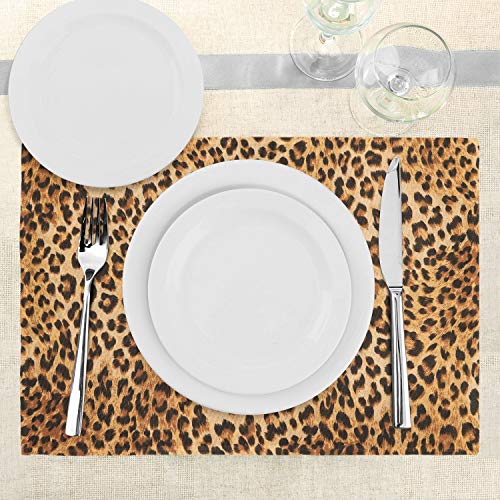Lunarable SER_14069 Animal Print Place Mats Set Of 4, Wild Animal Leopard Skin Pattern Wildlife Nature Inspired Modern Illustration thumb #2
