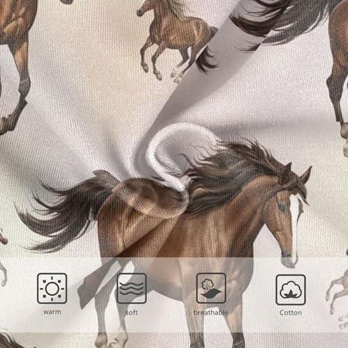 Watercolor Brown Horses Black Panties Little Girl Toddlers Underwear Floral Cotton Personalized Briefs Kids Undies 2t3