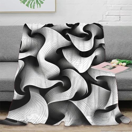 Couverture à rayures 100x130 cm douce et moelleuse pour lit et canapé - 3