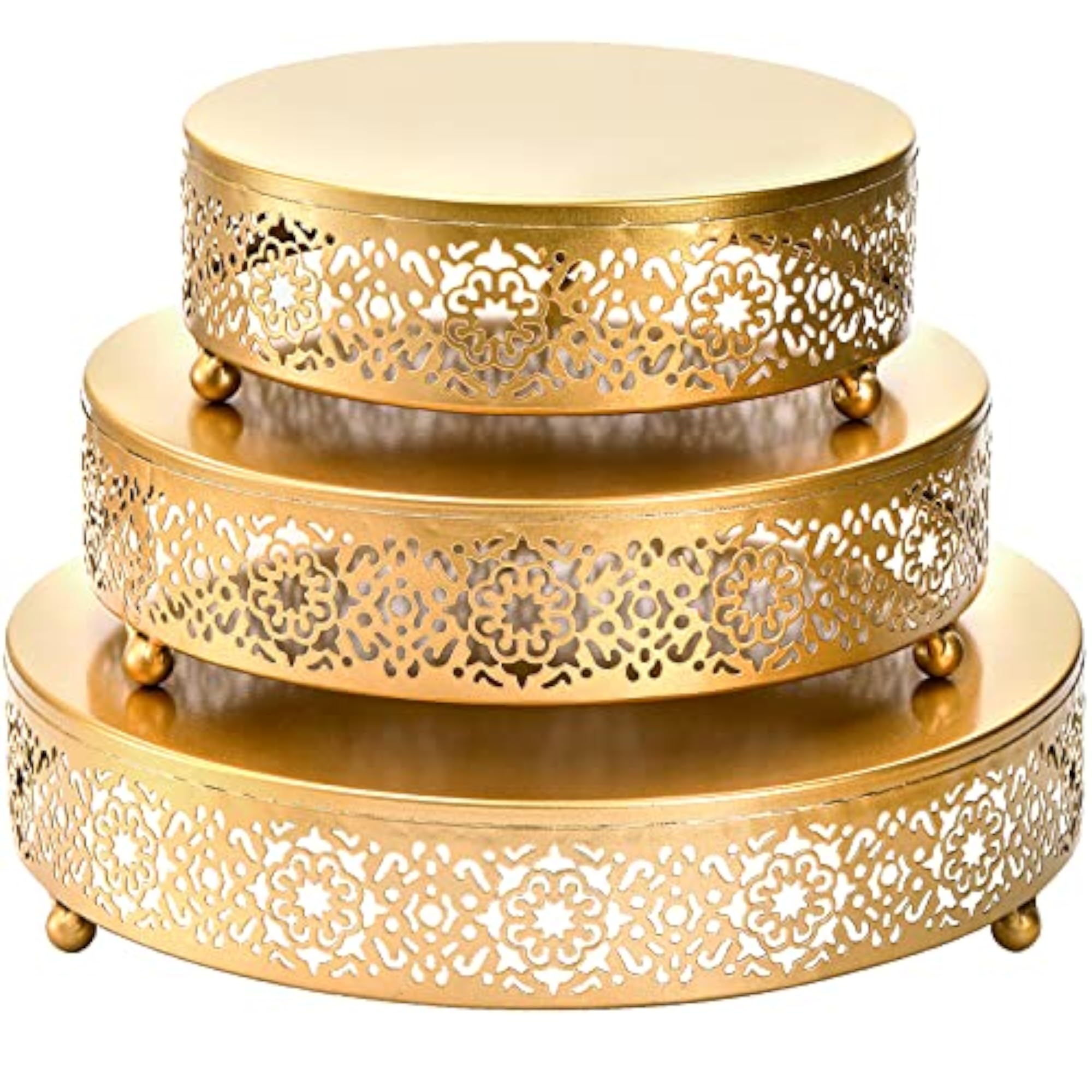 3 Pack Round Cake Stand Set for Desserts and Pastries