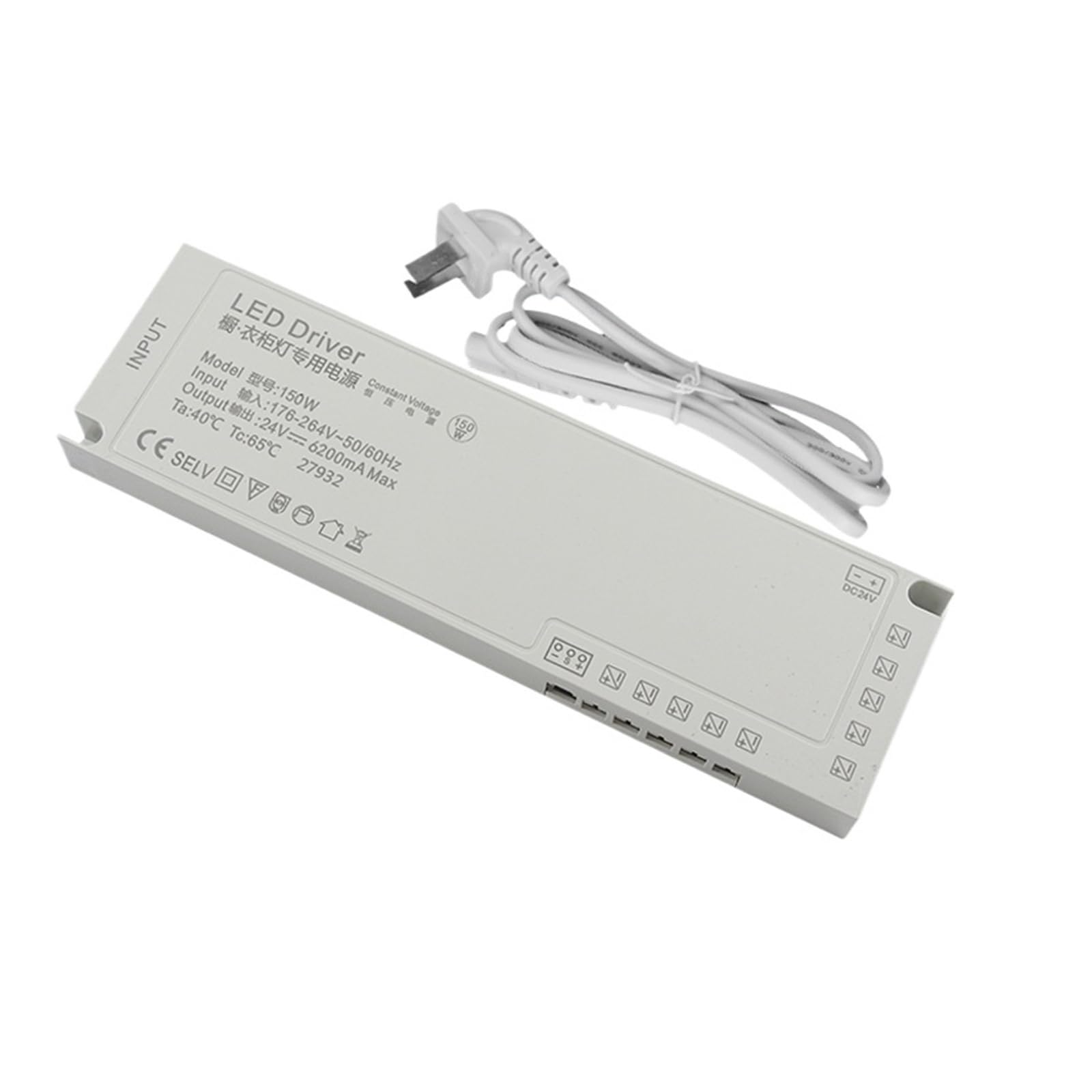 PWANUIGTE Cabinet Wardrobe Light Dedicated Power Supply 12v 24v 60w 100w 150w Strip Transformer(24V 150W)