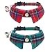 STMK 2 Pack Christmas Cat Collars with Bell, Breakaway Cat Collar with Shirt Bell Santa Christmas Tree for Cats Kittens Costumes Outfits (Red & Green, Shirt Collar)