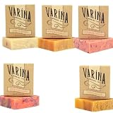 Varina Natural Aloe 2 Variety Bar Soap - Gentle Cleansing for Sensitive Skin, Fruity - 5 Pack - Expe