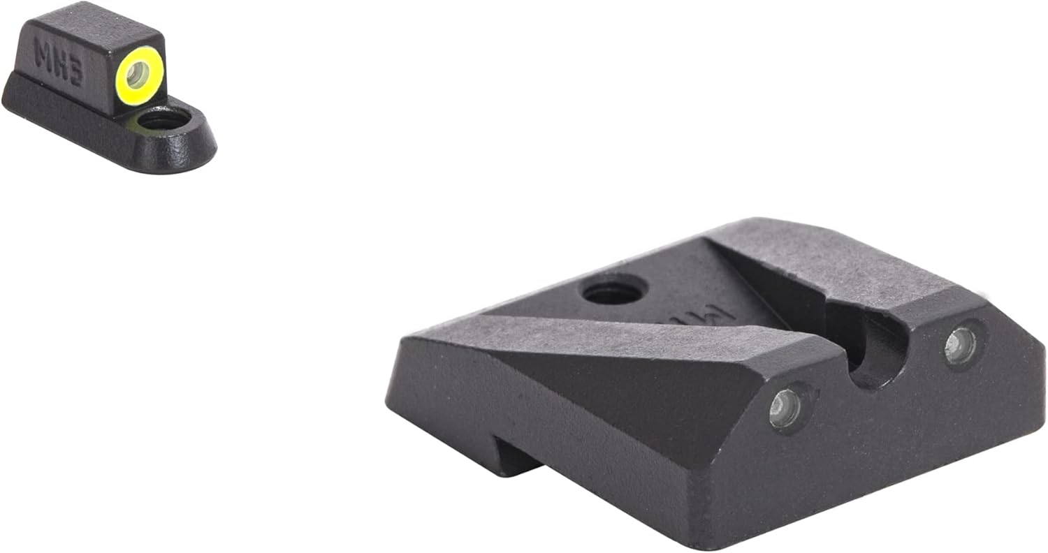 Meprolight Hyper-Bright CZ Shadow 2 Pistol Sight Set, Yellow Ring/Green, Fixed, Handgun Accessory (0477873121)