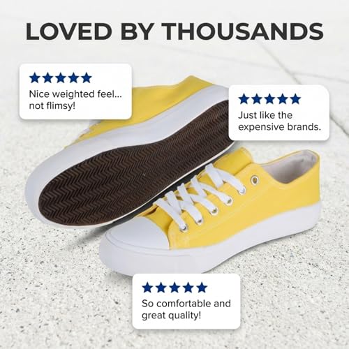 Image of Canvas Shoes for Women, Women's Fashion Sneakers | Casual Low Top, Lace Up, Rubber Sole, Canvas Upper, Cushioned Insole
