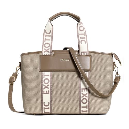 Image of EXOTIC Women's Canvas Handbag with Detachable Sling Strap | Stylish Tote for Work & Everyday Use
