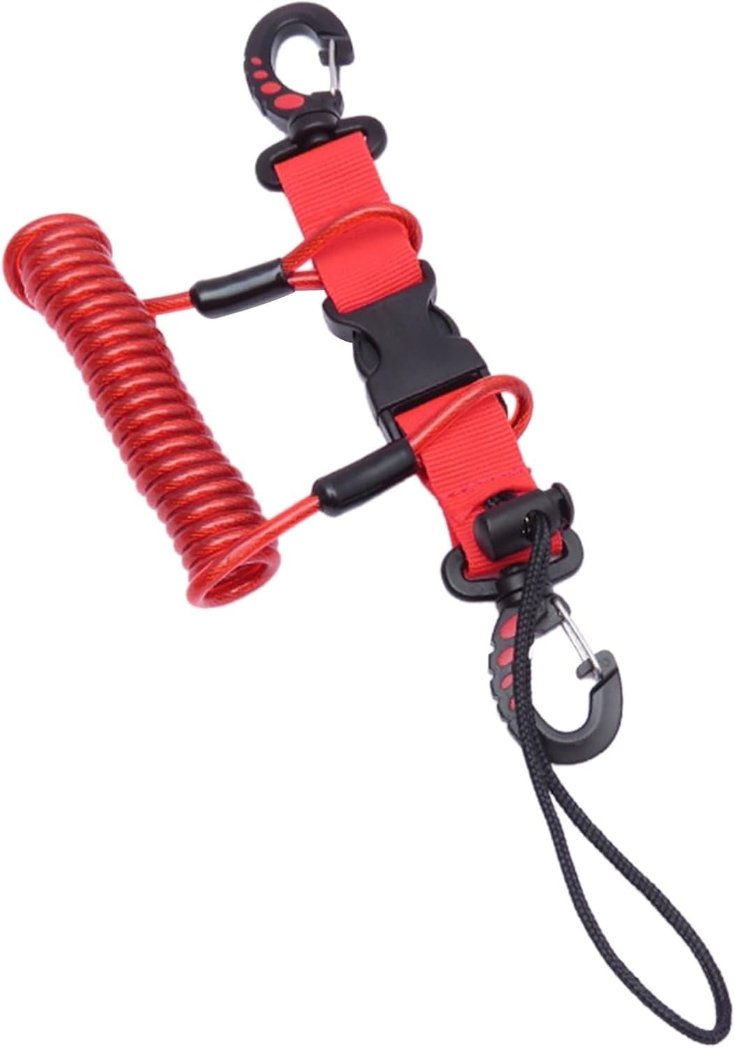 Smycz do aparatu nurkowego, klips spiralny, kabel spiralny, smycz do akcesoriów sportowych do nurkowania, z klipsem, latarka z szybkim zwalnianiem