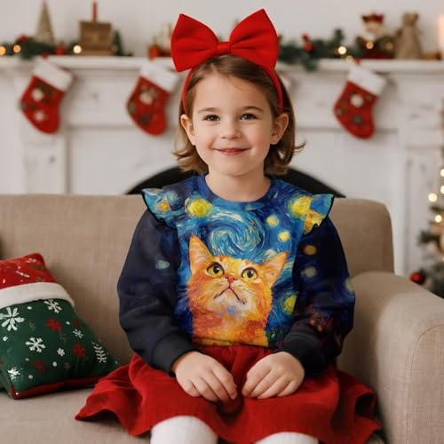 Long Sleeve Shirts for Toddler Girls Cozy Ruffle Sweatshirts for Kids Fall Athletic Outfits 1-8 Years3