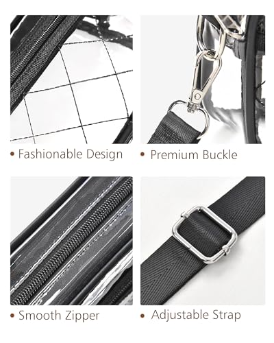 Clear Crossbody Bag Stadium Approved, Small Clear Purse for Women Stadium Crossbody for Events Sports Outfits4