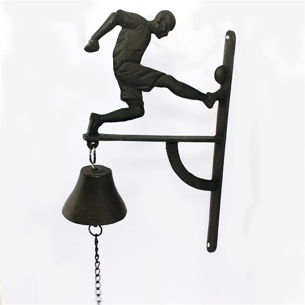 Door Bell Retro Cast Iron Bell Doorbell Wall Decoration Football Shot Wall Hanging Wooden