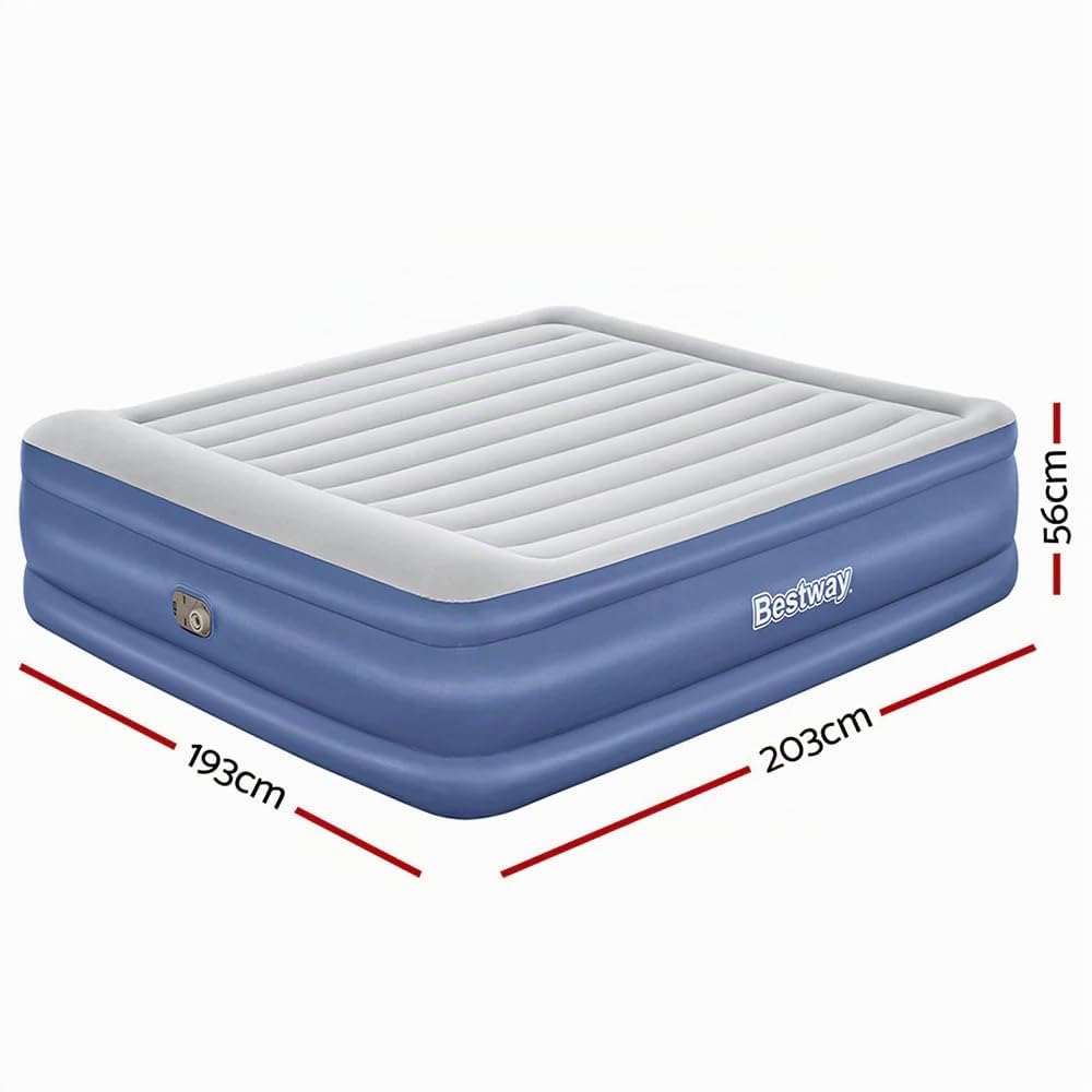 Bestway 67692-3 Materasso Gonfiabile Matrimoniale da 2.03 m x 1.93 m x 56 cm con Pompa Integrata