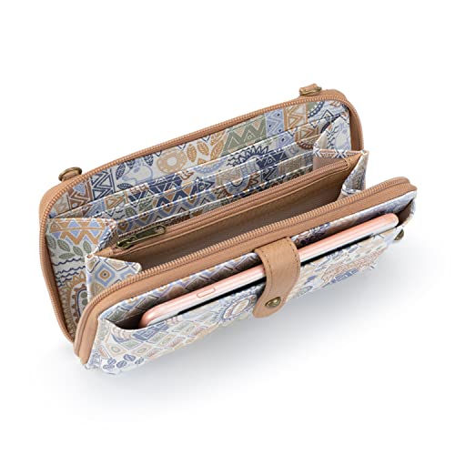 Image of Sakroots Women's In Coated Canvas, Convertible Purse With Detachable Wristlet Strap, Includes Phone & Wallet Pockets