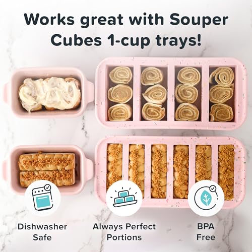 Image of Souper Cubes Ceramic Baking Dishes 2.0-5 inch x 3 inch Small Casserole Dishes for Oven with Silicone Lids, Oven, Microwave and Air Fryer Safe,USA Made, Set of 4 - Cotton Candy