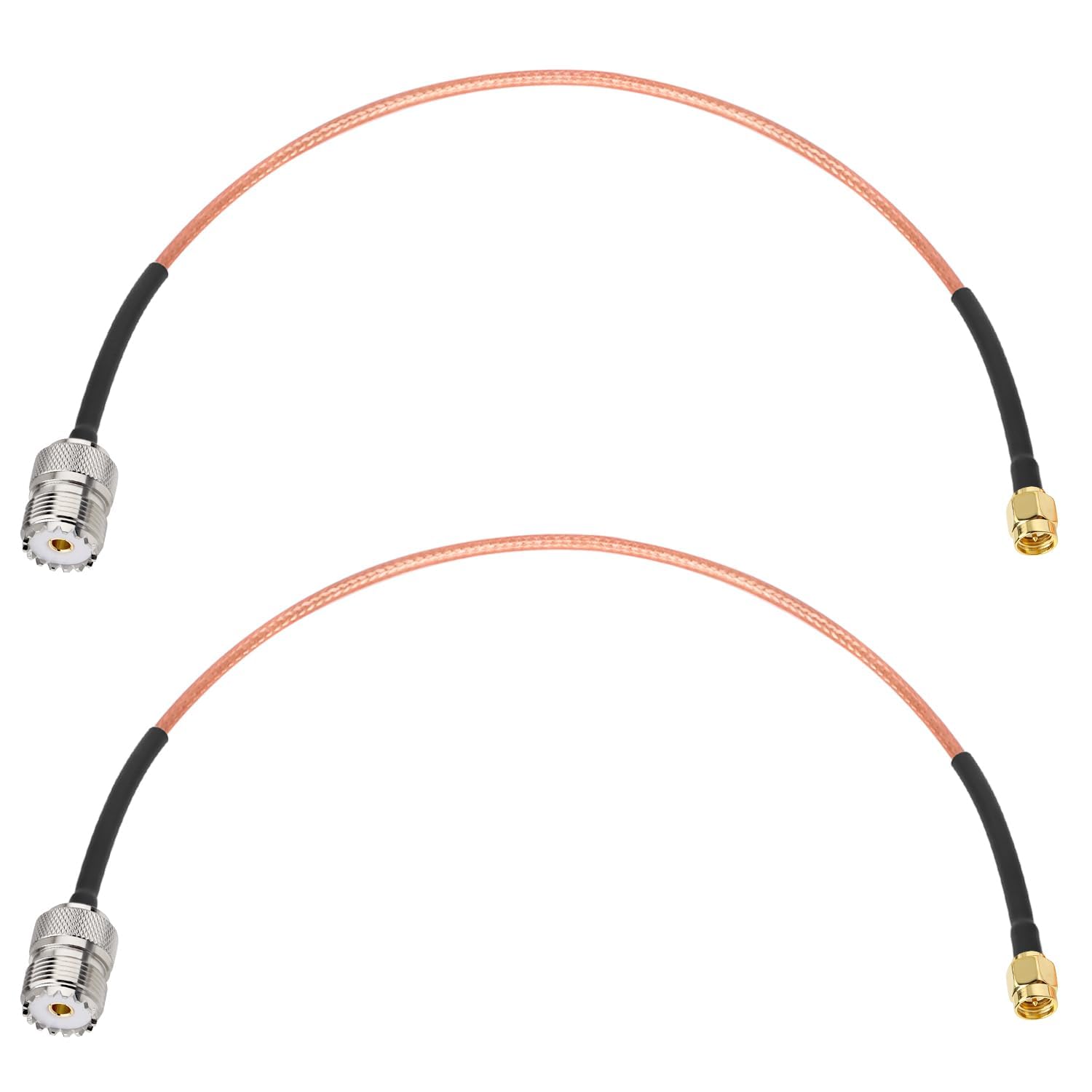 HiAoey 2 Pack SMA to UHF Coaxial Cable RG316 SMA Female to SO239 PL259 Female RF Coax Cable 20cm CB Radio Pigtail Extension Cable