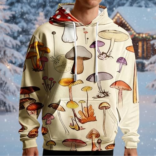 Sudadera hombre con capucha casual verde oscuro XL con estampado 2