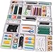 SHANQIAN 24 PCS Organisateur Rangement Tiroir Bureau, Compartiment Rangement Tiroir Cuisine en Plastique, Rangement Tiroir pour Bureau, Salle de Bain, Cuisine (3 Types / Blanc)