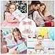 Bekleidung für 17 cm Plüschtier Puppen, Puppenkleidung Set mit Rosa Kleid & Haarschleife, Kuscheltier Kleidung Outfit Zubehör Set DIY Blind Box Puppe als Kinder Geschenke (Puppe Nicht enthalten)