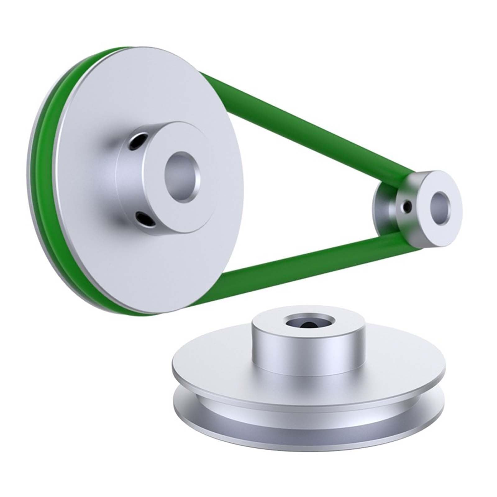 Poulie Ronde en Polyuréthane de 100mm de Diamètre Extérieur, Poulie Ronde en Alliage D'aluminium de 10mm à Gorge Unique de Type Trapézoïdal Ou Ovale, Roue Motrice (32mm)