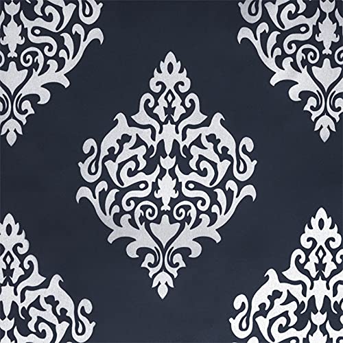 Exclusive Home Curtains Medallion Woven Blackout Grommet Top Panel Pair, Peacoat Blue, 52x96, 2 Piece, W 52" x L 96" (2 Panels) - Image 2
