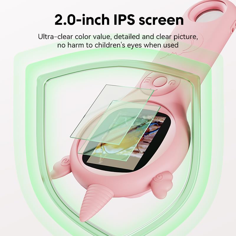 Microscopio para niños – Mini microscopio digital para niños, juguetes educativos de ciencia, regalos de cumpleaños de Navidad para niñas y niños de 3, 4, 5, 6, 7, 8, 10 años (rosa) 9
