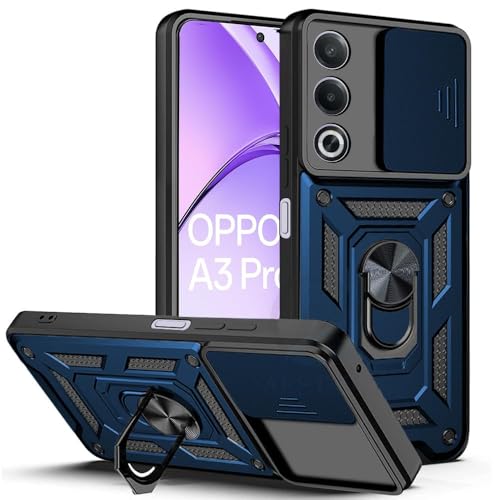 Image of AIBEX Back Cover for Oppo K12X 5G / Oppo A3 Pro 5G | D10 Tough Armor Case | Sliding Camera Shield | 360 Protection | Kickstand Ring Holder | Military-Grade Shockproof Bumper Case