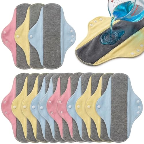 Incontinence Pads Reusable Washable Waterproof Leak-Proof Soft Dry Comfortable Bed Pads with Graphene Aseptic Protection for Elderly Home Care Daily Use (Multicolor-14PCS)