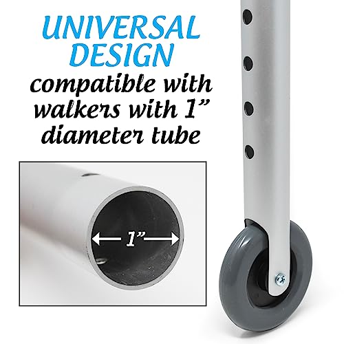 Deluxe Kit: Universal 3" Walker Wheels With Free Flexfit Universal Ski Glides #TOP3