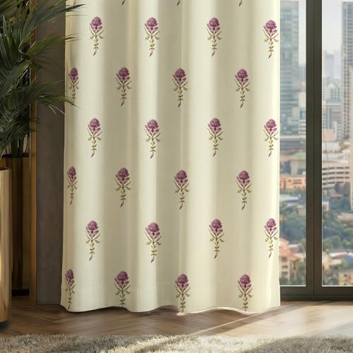 Image of Urban Space 100% Blackout Window Curtains 5 Feet Long Set of 2 | Printed Blackout Curtain | Thermal Insulated Curtains for Living Room, Bedroom Decor, Tieback Included (Moonstem, 5 Feet)