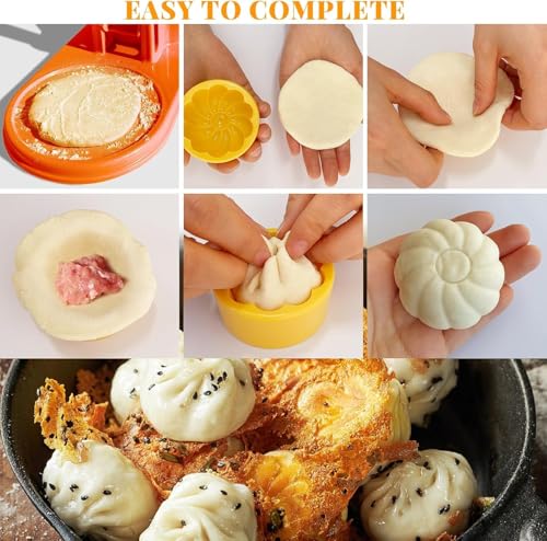Image of Vankor 3 in 1 Momos Maker Machine, Skin Press Gujiya Mould Dumpling Maker, Momo Maker Mould Kitchen Dumpling Tool for Ghughra Kajjikayalu Karanji Puri and Samosa Maker