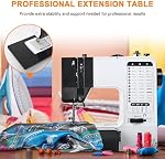 Mini Machine à coudre pour débutants par Galadim (Table d'extension inclus), Machine à coudre portable avec 38 Pioches intégrées, couture inversée et LED lampe GD-056-CA-A12