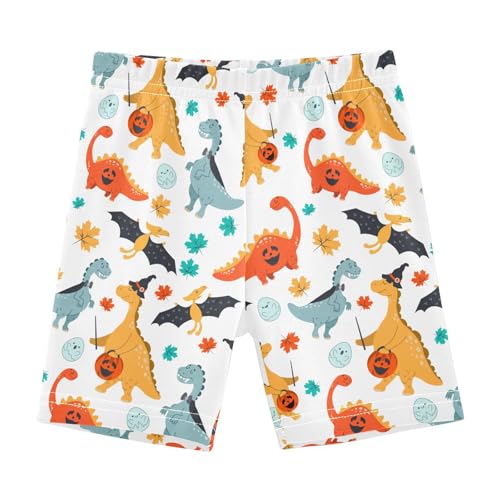 JHKKU Girls Cute Dinosaurs Halloween Shorts Cotton Cartwheel Bike Kids Biker Under Dress Dance Short Girl Clothes 8Y