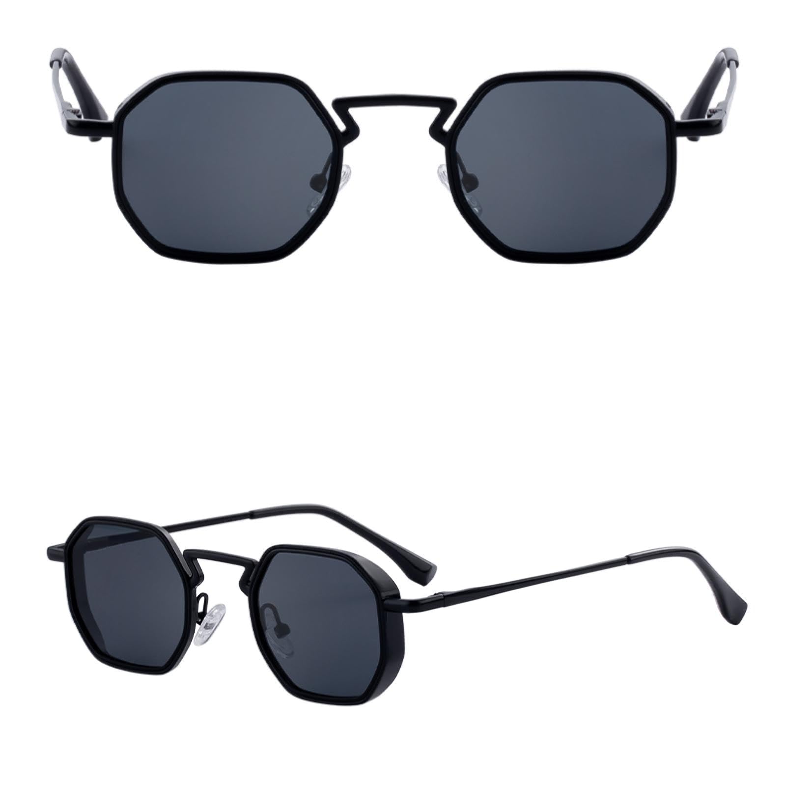 Vintage Punk Polygon okulary przeciwsłoneczne dla mężczyzn kobiet luksusowe modne metalowe oprawki Uv400 Steampunk jazdy