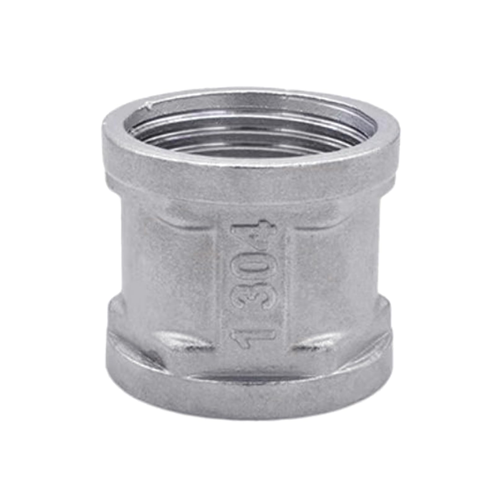 Stainless Steel Female Threaded Pipe Adapter Double Sleeve Connection Nipple Straight Connector Plumbing Fittings Double Sleeve Connection Nipple
