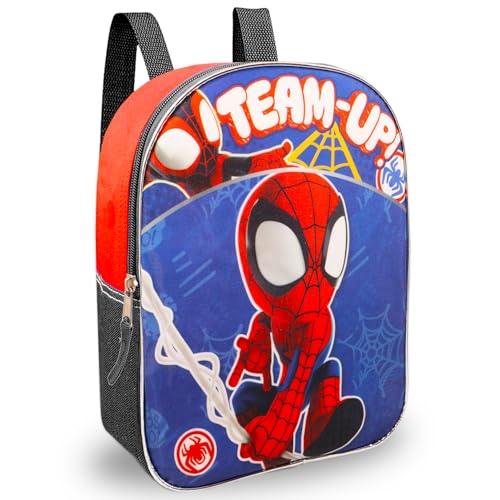 Spidey and His Amazing Friends Mini Backpack - Bundle with 11" Spiderman Backpack for Toddlers, Water Bottle, More | Spidey and Friends Backpack for Boys2