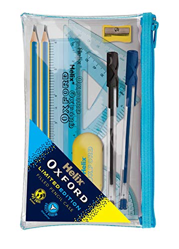 Preisvergleich Produktbild Helix Oxford Clash Schreibwaren Gefülltes Federmäppchen. Blau Clash