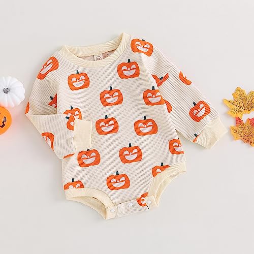 Halloween Baby Girl Boy Clothes Pumpkin Romper Sweatshirt Long Sleeve Bodysuit Top2