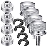 Therwen 8 Pcs Seat Bolt Screw Nut Kit Fender Seat Nut Kit 1/4-20 Thread Compatible with Harley-Davidson Sportster, Compatible with Softail Touring Dyna (Silver)
