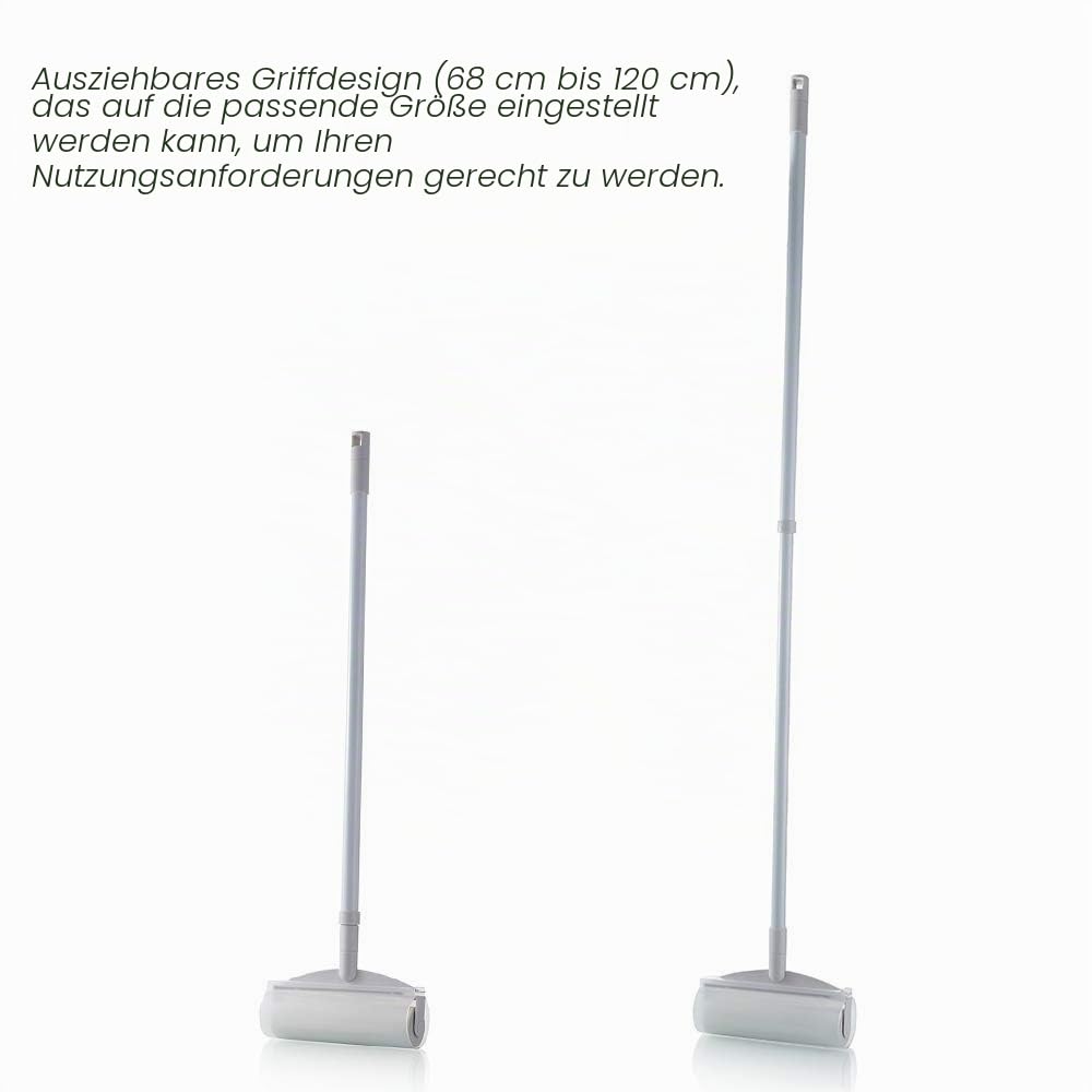 Fusselrolle, Lint Roller mit ausziehbarem Griff Fusselroller 60 Blatt/Rolle zum Entfernen von Haaren oder Schmutz für Kleidung Sofa Bett und Teppich (Klebriger Mopp)