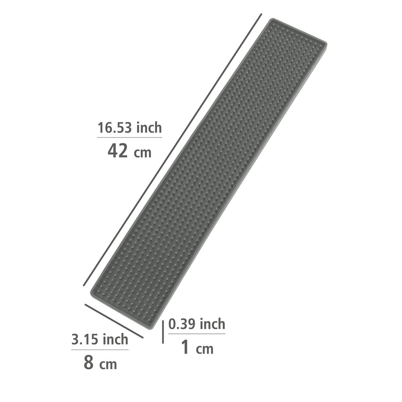 WENKO Dish Drying Mat Slim Grey 8 x 42 cm, 42L x 8W cm - Image 4