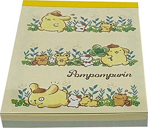 Yamanoshigyo Sanrio Pompompurin Mini Block Notepad Memo Pad Paper 2design 100sheets Japan (Walking)