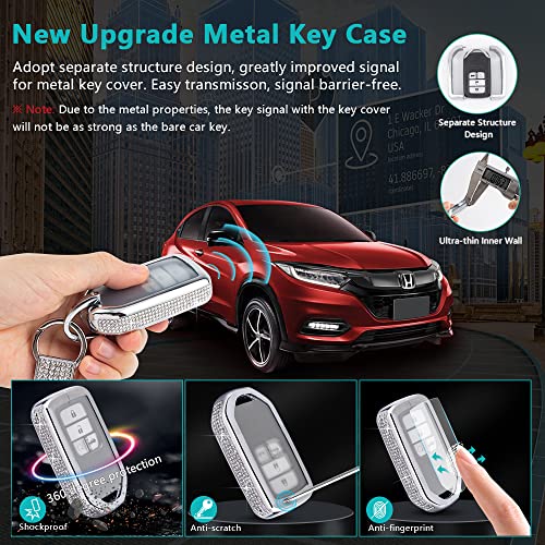 Pifoog Key Fob Cover For Honda Glitter Car Smart Key Case Keychain Protector Compatible Honda Accord Civic Crv Pilot Hrv Odyssey Ridgeline Passport Crystal Accessories #TOP3