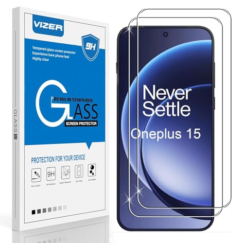 Image of vizer 9H Tempered Glass Screen Protector for OnePlus 15 (6.78 inch) | Full Edge-to-Edge Coverage | HD Clear | Bubble-Free Easy Installation | Military-Grade | Case Friendly | Black