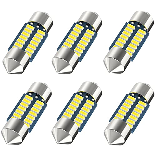 Viaje Y Protección, Automotive Parts and Accessories Serundo Auto DE3175 - foco LED de 31 mm de 1.25 pulgadas DE3022 LED, superbrillante interior LED Festoon utilizado para luz de mapas de coche, etc. Paquete de 6...