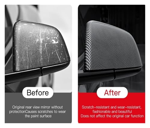 Rétroviseur Tesla Model Y rayé ? Solution capuchon ABS noir mat masquage défauts - 3